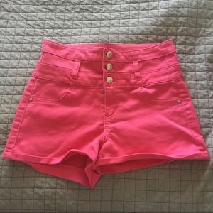 Bright pink shorts